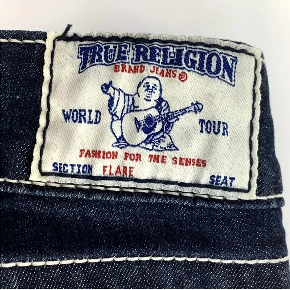 True Religion Bootcut Navy White Stitching Womens Size 29 - Picture 4 of 6
